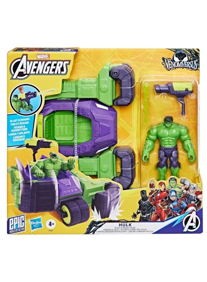 MARVEL Avengers Venomversus Hulk Blast & Smash Truck Playset (10.16 Cm) - Image 1