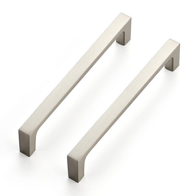 Ravinte 15 Pack Solid 5 Inch Square Cabinet Handles Brushed Nickel Pulls for Drawers and Kitchen Cabinets Hardware Handles