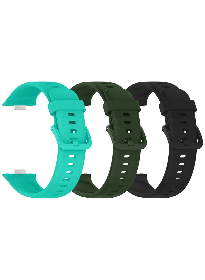 CATANES 3Packs Wristband for Huawei Watch Fit 3/Fit 4/Fit 4 Pro Bands, Silicone Bracelet Quick Release Arm Band, Replacement Smartwatch Band Quick Release Sport Straps - 3 Colours - Image 2