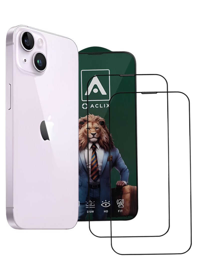 ACLIX 2 Pieces Antistatic ESD Dustproof Premium Quality High Definition Tempered Glass Screen Protector Designed For  iPhone 14 Plus - Image 1