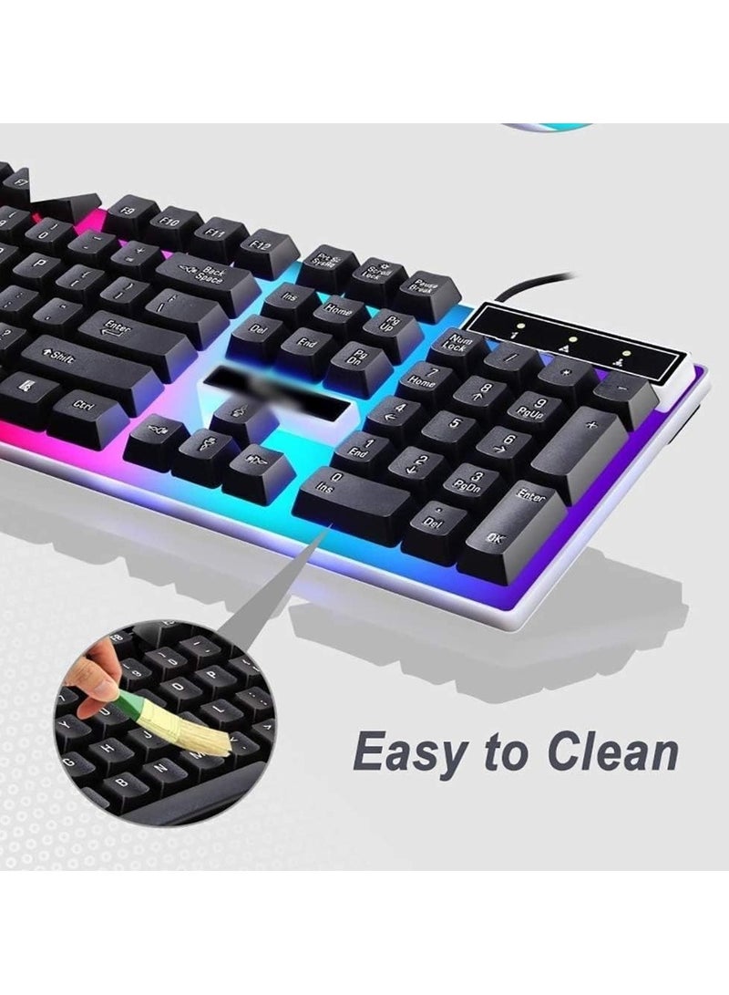 جيت مجموعة لوحة مفاتيح وماوس للألعاب، بإضاءة خلفية RGB، وخيارات ألوان الأسود والأبيض - Image 5