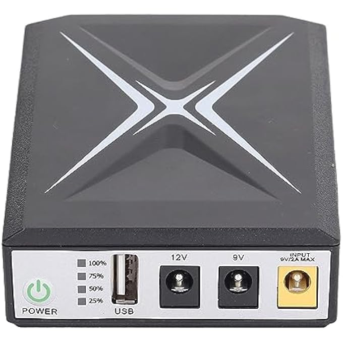 MINI UPS BATTERY BACKUP WITH 2 DC OUTPUT INTERFACE, HOME ROUTER UPS, UNINTERRUPTIBLE POWER SUPPLY 10400MAH BACKUP BATTERY WITH DC 12V / 9V OUTPUT FOR ROUTER, MODEM, LED LIGHT - Image 1