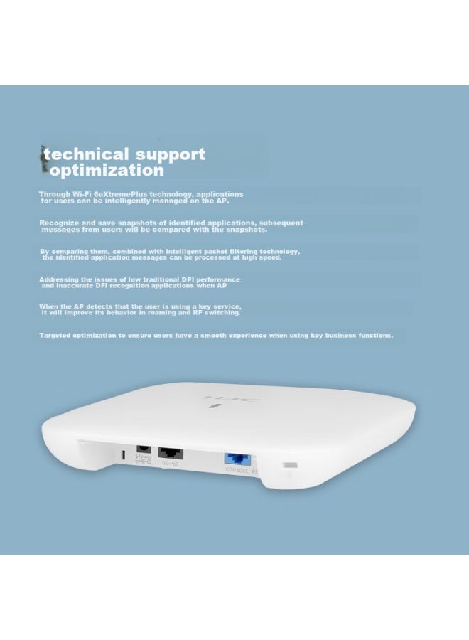 H3c Wifi 6 Wireless Ap, 3000m Dual-band, Four-stream Dual Gigabit, Indoor Ceiling-mounted, Enterprise-grade, Whole-house 5g High-speed Wireless Access Point, With Ac Adapter, Wa6520s-c - Image 3