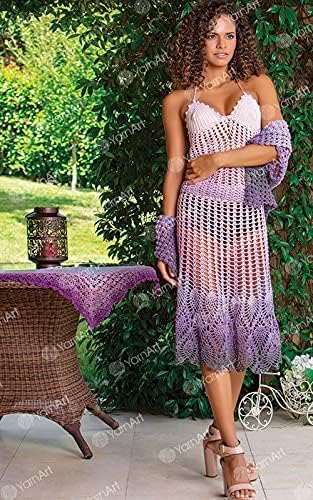 YarnArt Flowers Moonlight Glitter Cotton Yarn Soft Rainbow Crochet Metallic Lurex handknit Shiny Silvery Cake Multicolor Cotton 1 Skein Weight 917oz Lenght 3937 inches 1 Fine Yarn 3276 - Image 5