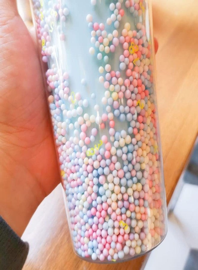 NTGS Premium Design Sparkle Confetti Sipper Pastel Shade 550 ML (1PC) PVC Material Straw BPA Free Food Grade Ideal for Girls Return Gifts -3 - Image 4