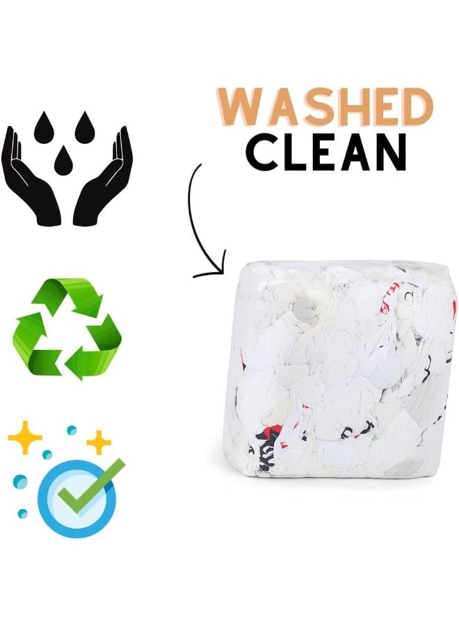Royal Apex 1kg Mixed White Cotton Waste Rags – Multipurpose Cleaning Cloths For Home, Kitchen, Car Wash, Oil & Grease Removal, Barn & Stable Use - Image 3