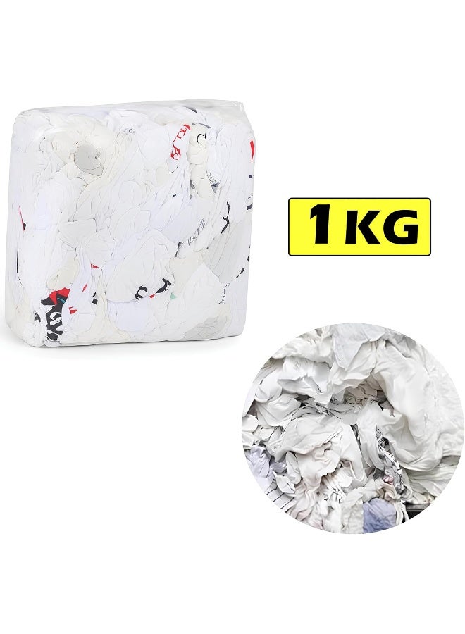 Royal Apex 1kg Mixed White Cotton Waste Rags – Multipurpose Cleaning Cloths For Home, Kitchen, Car Wash, Oil & Grease Removal, Barn & Stable Use - Image 2