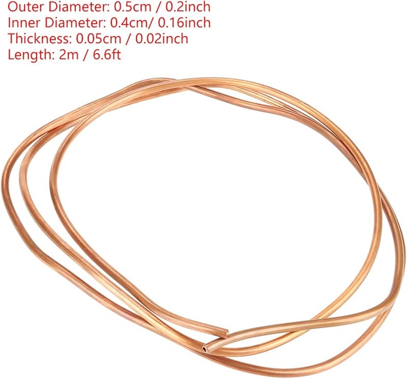 ملف النحاس الناعم أنبوب 2 متر قطر داخلي 4 مم قطر خارجي 5 مم سمك 0.5 مم أنبوب تبريد كهربائي - Image 3