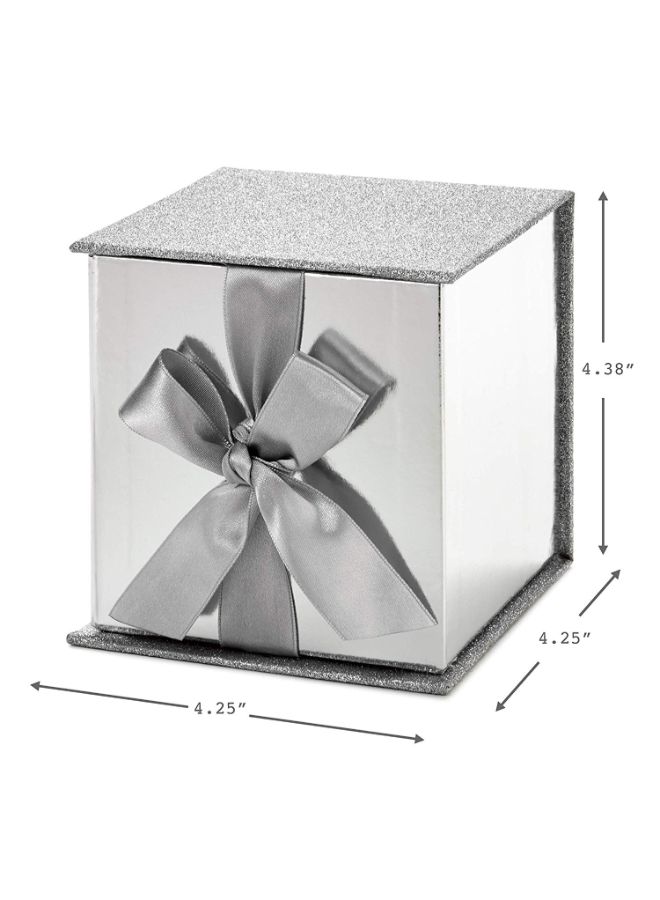 NIBEMINENT Small Gift Box With Paper Fill Silver - Image 2