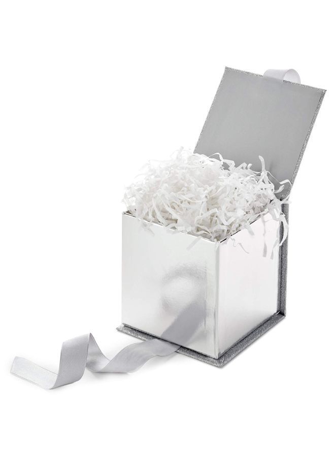 NIBEMINENT Small Gift Box With Paper Fill Silver - Image 3