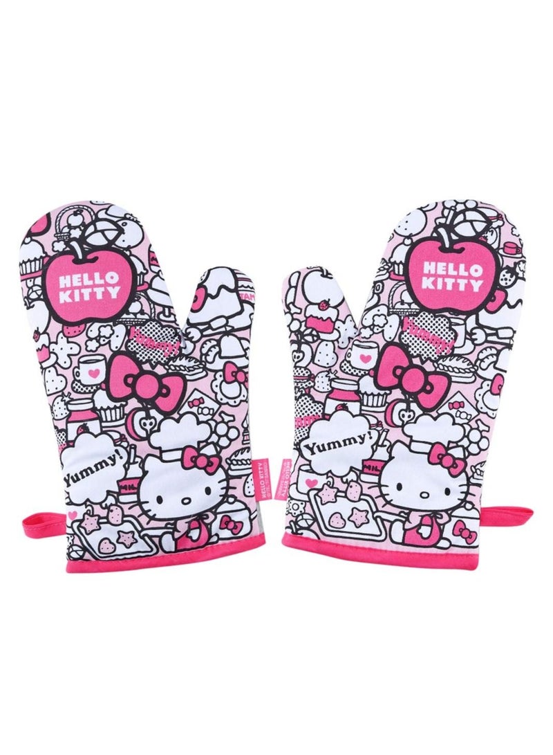 شيف ميد 2 قطعة قفازات المطبخ هالو كيتي مقاومة للحرارة - Image 1