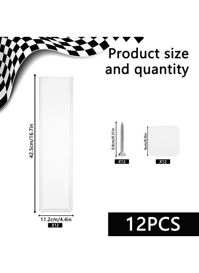 12Pcs Clear Display Case for Packaged Model Cars,Model Car Display Cases Wall Mount-Holds up to 120 Cars,Toy Car Storage Organizer Compatible with Hot Wheels,Clear Model Car Display Case(16.7 x 4.4)