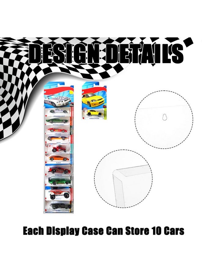 12Pcs Clear Display Case for Packaged Model Cars,Model Car Display Cases Wall Mount-Holds up to 120 Cars,Toy Car Storage Organizer Compatible with Hot Wheels,Clear Model Car Display Case(16.7 x 4.4)