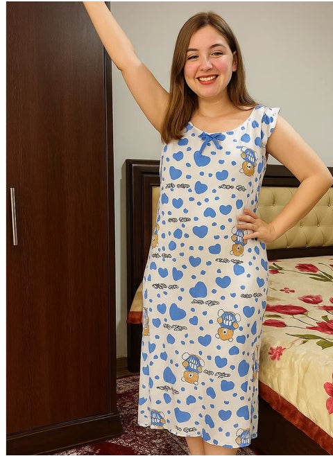 A quiet summer sleep shirt, very soft material, does not cause sweating, does not shrink, one size fits all weights and fits the body.