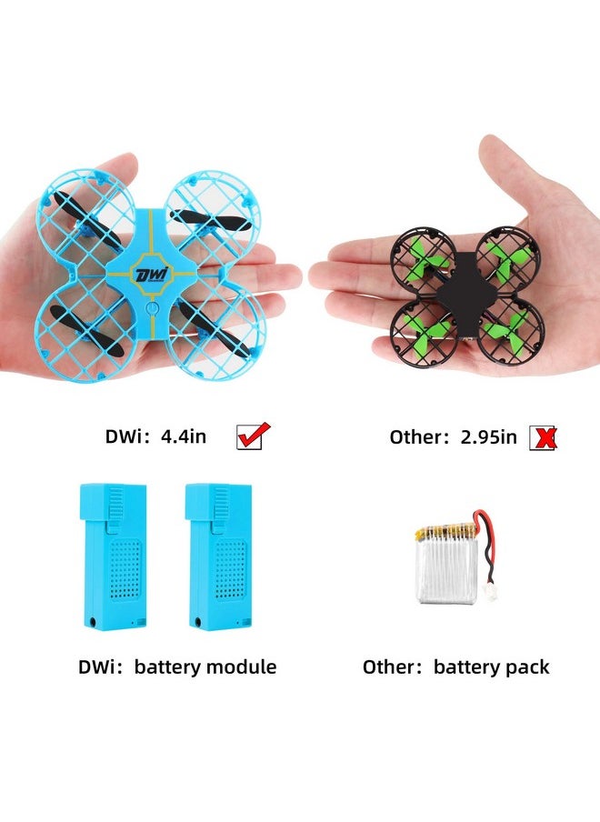 Dwi Dowellin - 4.5 Inch Mini Drone For Kids Crash Proof One Key Take Off Landing Spin Flips Rc Small Drones For Beginners Boys And Girls Adults Nano Quadcopter Flying Toys Blue - Image 1