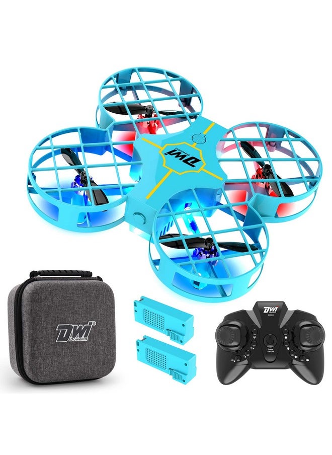 Dwi Dowellin - 4.5 Inch Mini Drone For Kids Crash Proof One Key Take Off Landing Spin Flips Rc Small Drones For Beginners Boys And Girls Adults Nano Quadcopter Flying Toys Blue - Image 1
