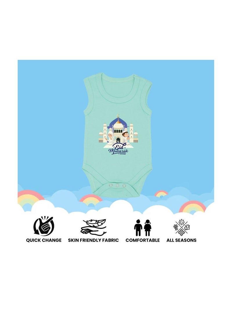 PRINTSHOP4ME Ramadan Baby Romper Outfit - Sleeve Less Cotton Unisex Romper - Romper for Babies and Toddlers - Sleeveless Ramadan Romper for Newborns  - Image 4
