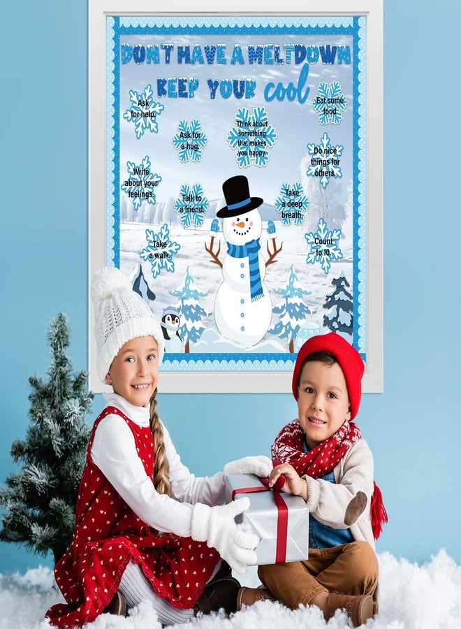 ojustbeok Winter Bulletin Board Decorations Set Christmas Mental Health Bulletin Board Inspirational Growth Mindset Classroom Decor Snowman Snowflake Paper Cutouts for School Door Therapy Chalkboard Wall Decor - Image 4