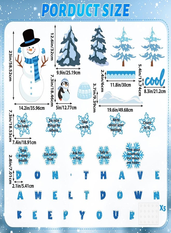 ojustbeok Winter Bulletin Board Decorations Set Christmas Mental Health Bulletin Board Inspirational Growth Mindset Classroom Decor Snowman Snowflake Paper Cutouts for School Door Therapy Chalkboard Wall Decor - Image 2