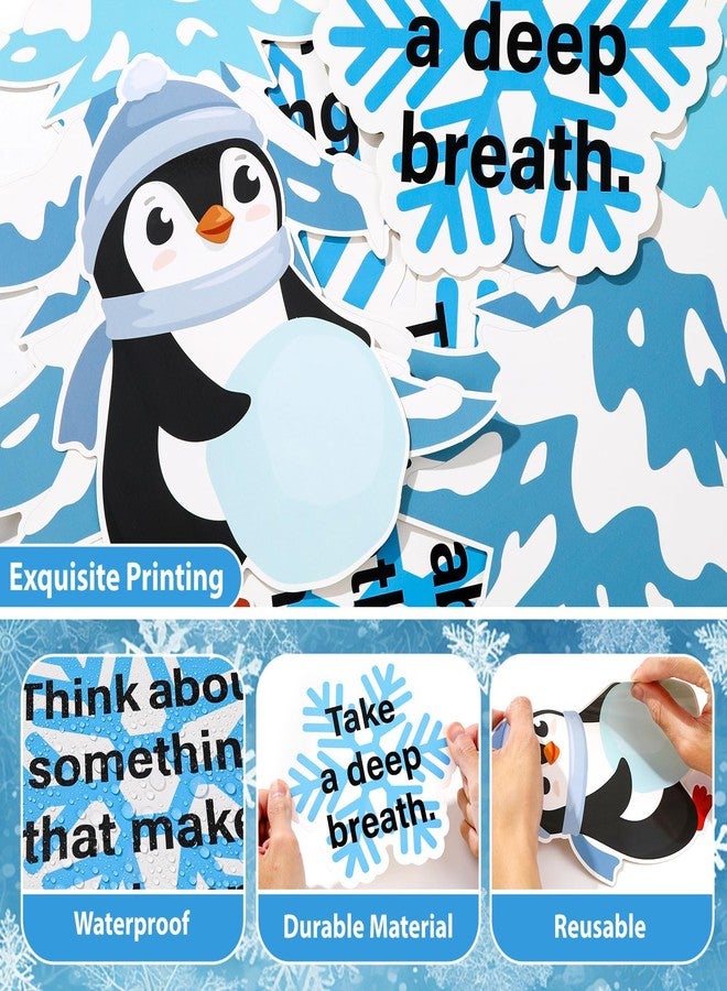 ojustbeok Winter Bulletin Board Decorations Set Christmas Mental Health Bulletin Board Inspirational Growth Mindset Classroom Decor Snowman Snowflake Paper Cutouts for School Door Therapy Chalkboard Wall Decor - Image 3