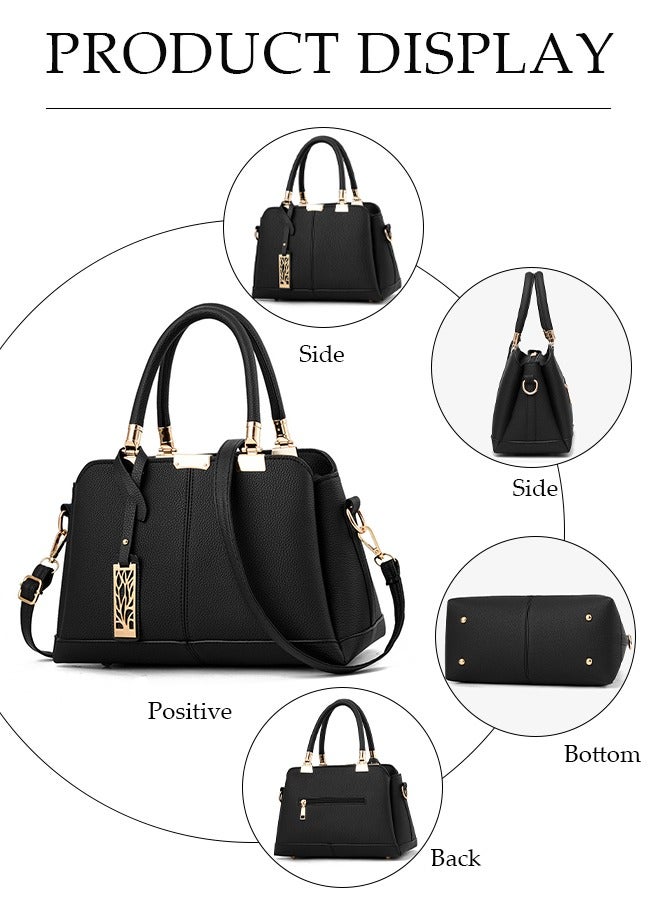 DUNISO Women's handbag, PU leather shoulder bag, large capacity crossbody bag，with detachable shoulder strap and top handle, suitable for shopping, work, dating, travel  - Image 5