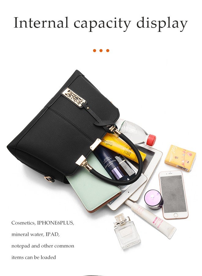 DUNISO Women's handbag, PU leather shoulder bag, large capacity crossbody bag，with detachable shoulder strap and top handle, suitable for shopping, work, dating, travel  - Image 3