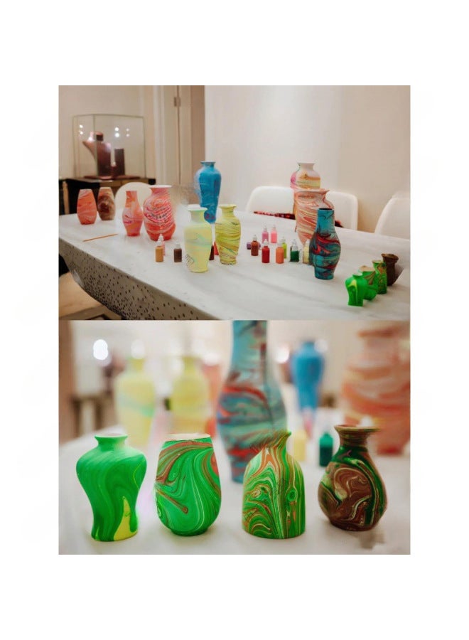 Beauenty Kindergarten Diy Ceramic Bottle Painted Plain Blank Water Extension Hand Painted White Embryo Children's Parent-child Non-plaster Vase-Color:Medium Vase Four Gentlemen Set White  - Image 4
