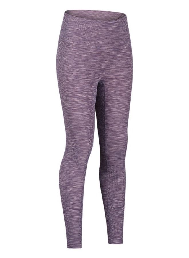 Loquat Solid Stretch Yoga Long Pants Purple  - Image 1