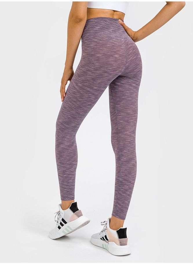 Loquat Solid Stretch Yoga Long Pants Purple  - Image 2