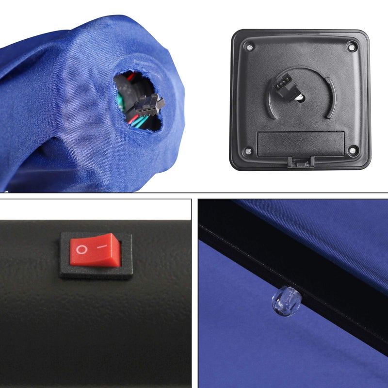 Blissun 7.5 ft Solar Umbrella 18 LED Lighted Patio Umbrella Table Market Umbrella with Tilt and Crank Outdoor Umbrella for Garden, Deck, Backyard, Pool and Beach (Navy Blue) - Image 4