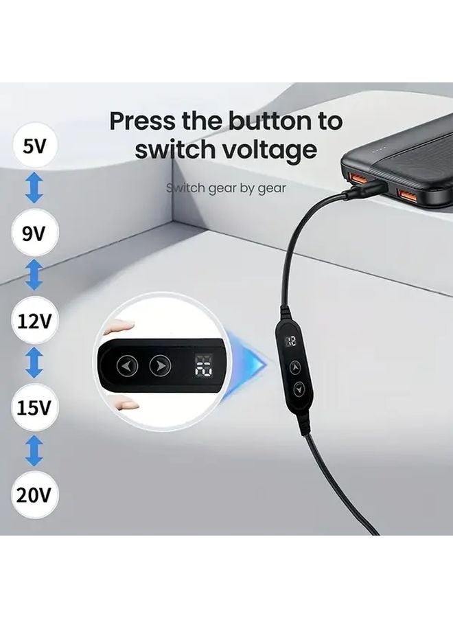 1Pcs 5 20V Adjustable PD Charger Cable Type C To DC 5 5x2 1mm Male With 8 Connectors - Image 4