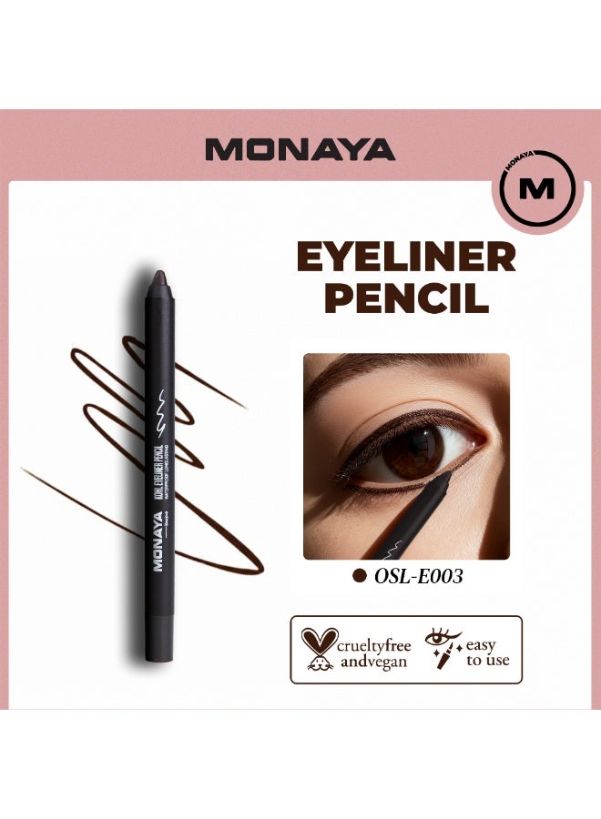 مونايا E003 قلم كحل – ناعم جدًا وسهل الاستخدام، ثابت لفترة طويلة، بيدي تحديد قوي وما بيمسحش، وصيغته بتنزلق بسهولة على العين (بني) - Image 1