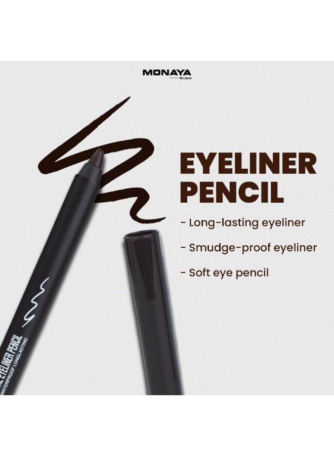 مونايا E003 قلم كحل – ناعم جدًا وسهل الاستخدام، ثابت لفترة طويلة، بيدي تحديد قوي وما بيمسحش، وصيغته بتنزلق بسهولة على العين (بني) - Image 3