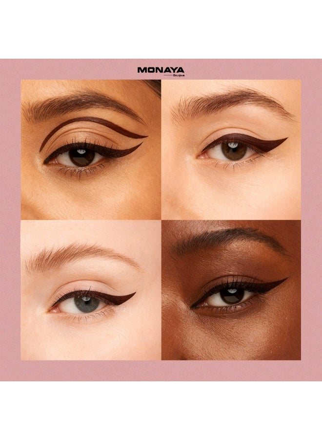 مونايا E003 قلم كحل – ناعم جدًا وسهل الاستخدام، ثابت لفترة طويلة، بيدي تحديد قوي وما بيمسحش، وصيغته بتنزلق بسهولة على العين (بني) - Image 4