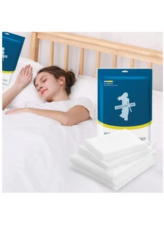 Generic Travel Disposable Bed Sheet Set,4Pcs Portable Disposable Sheet and Disposable Pillowcase Set, Suitable for Travel Hotel Business Travel  - Image 1