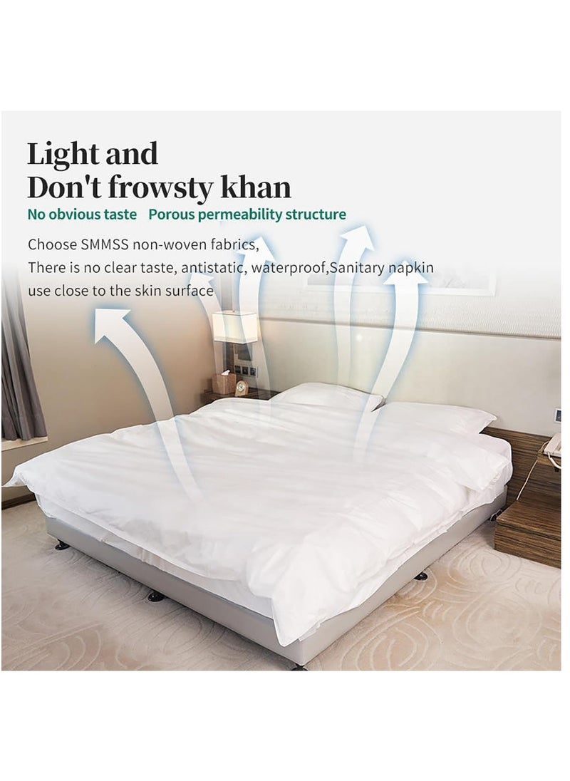 Travel Disposable Bed Sheet Set,4Pcs Portable Disposable Sheet and Disposable Pillowcase Set, Suitable for Travel Hotel Business Travel