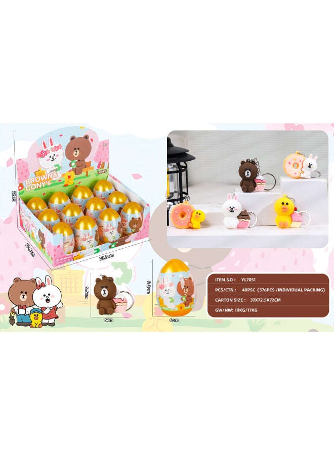 Special For Key Chain Egg Ball Brown Bear Nikon Rab Cloth Doll Blind Egg Mobile Phone Pendant Gift Wholesale-Color:Yl7051 Brown Bear Gacha 12 Pieces-end Box-Specifications:Random One - Image 1