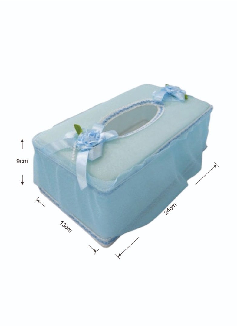 BABAZAM - Tissue Box Holder Rectangle Durable Elegant & Stylish Tissue Box for Living Room Office Home Table Décor 24x13x9cm Blue - Image 1