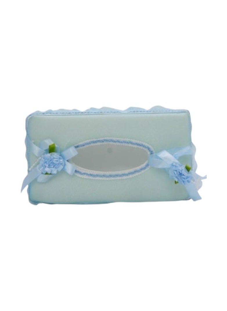 BABAZAM - Tissue Box Holder Rectangle Durable Elegant & Stylish Tissue Box for Living Room Office Home Table Décor 24x13x9cm Blue - Image 1