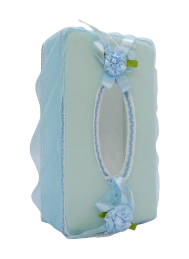 BABAZAM - Tissue Box Holder Rectangle Durable Elegant & Stylish Tissue Box for Living Room Office Home Table Décor 24x13x9cm Blue - Image 1