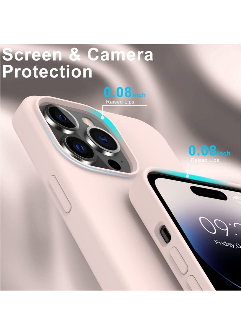 ELTRAZONE iPhone 14 Pro Max Case with Screen Protector,Soft Flexible Silicone Gel Rubber Bumper Cover for Women Girls Slim Fit Shockproof Protective Phone Case for iPhone 14 Pro Max 6.7" Light Pink - Image 3