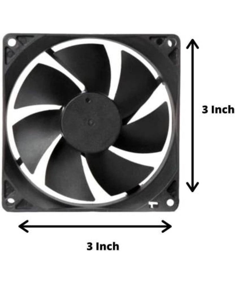 TechSupreme PACK OF 5 DC 12V Cooling Fan for PC Case, CPU Cooler Radiator Cooler (Black) - Image 2