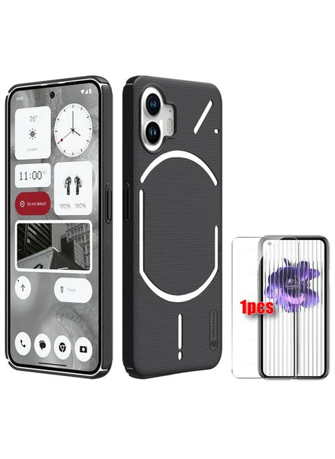 حافظة For Nothing Phone 1 مع واقي شاشة من الزجاج المقسى، هيكل صلب واقٍ لكامل الجسم من مادة الكمبيوتر الشخصي، حافظة هاتف محمول مضادة لبصمات الأصابع، ملحقات غطاء خلفي للهاتف مقاس 6.55 بوصة 5G