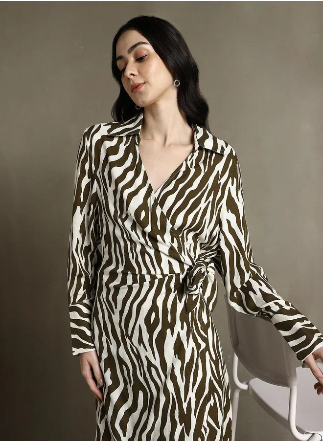 Dennis Lingo Zebra Print Dress