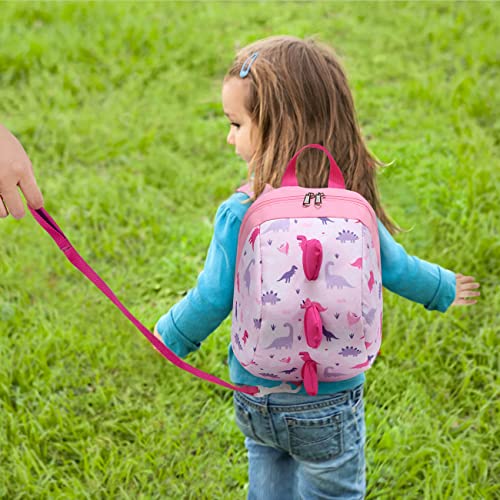 VASCHY Dinosaur Toddler Backpack with Leash, Ultra Lightweight Tiny Mini Little Daycare Backpack Girls Pink - Image 2