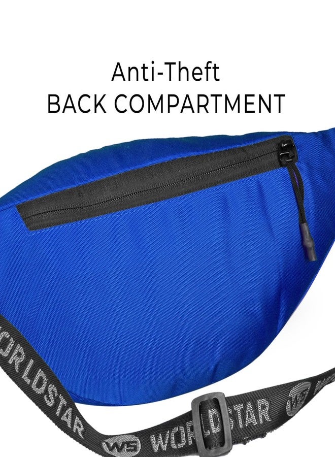 WORLD STAR Waist Bag for Men & Women | Fanny Pack for Men | Trendy Mobile Waist Pouch Pocket Bag for Girls and Boys | Waterproof Hip and Side Bags for Hiking Travel (Blue) - Image 5