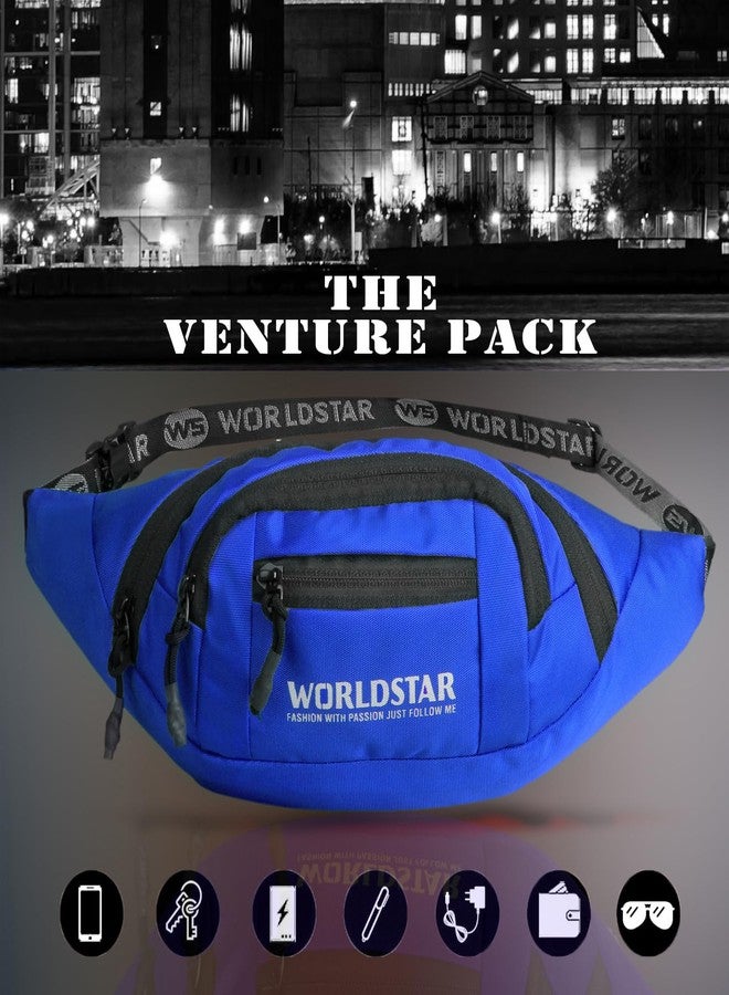 WORLD STAR Waist Bag for Men & Women | Fanny Pack for Men | Trendy Mobile Waist Pouch Pocket Bag for Girls and Boys | Waterproof Hip and Side Bags for Hiking Travel (Blue) - Image 2