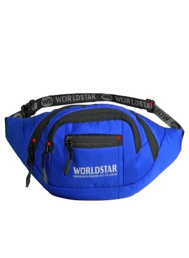 WORLD STAR Waist Bag for Men & Women | Fanny Pack for Men | Trendy Mobile Waist Pouch Pocket Bag for Girls and Boys | Waterproof Hip and Side Bags for Hiking Travel (Blue) - Image 1