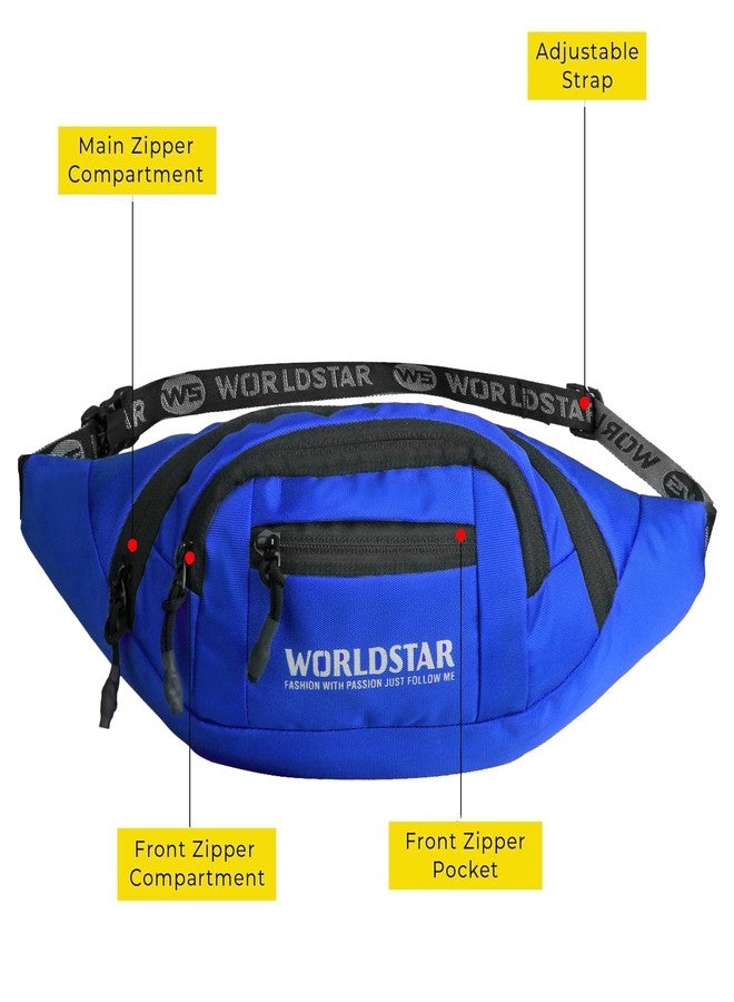 WORLD STAR Waist Bag for Men & Women | Fanny Pack for Men | Trendy Mobile Waist Pouch Pocket Bag for Girls and Boys | Waterproof Hip and Side Bags for Hiking Travel (Blue) - Image 4