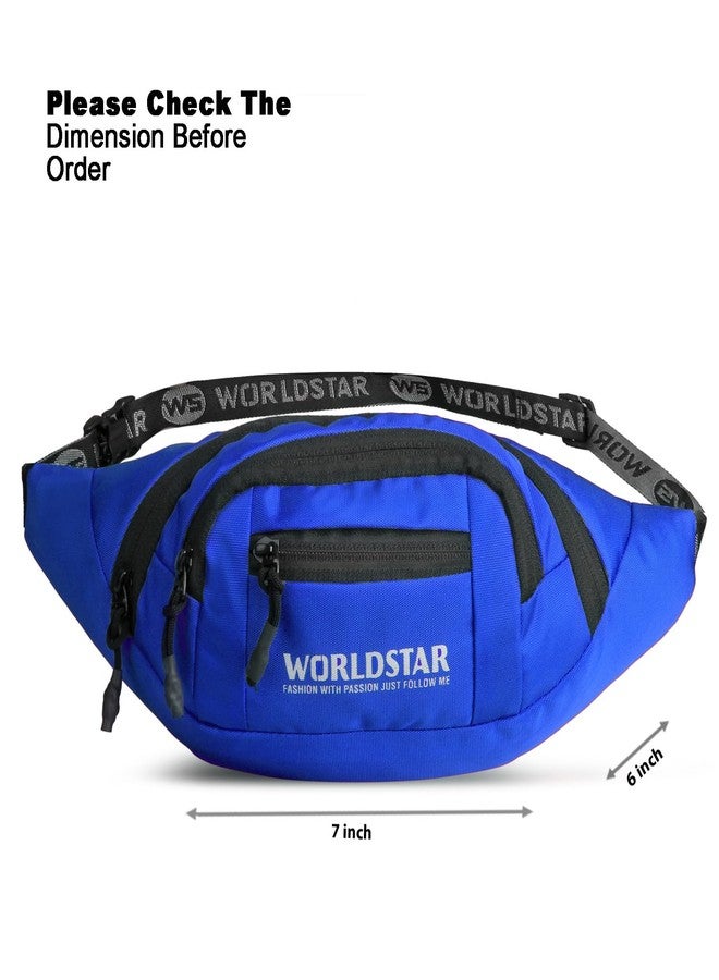 WORLD STAR Waist Bag for Men & Women | Fanny Pack for Men | Trendy Mobile Waist Pouch Pocket Bag for Girls and Boys | Waterproof Hip and Side Bags for Hiking Travel (Blue) - Image 3